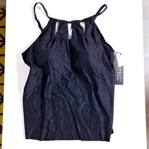 NEW! Slimming Control Keyhole High Neck Black Tankini Swim Top - Dreamsuit - Picture 2 of 7